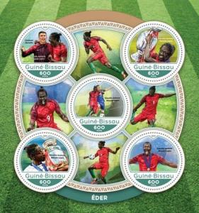 Guinea-Bissau Eder Soccer Football EURO 2016 MNH stamp set 2 sheets