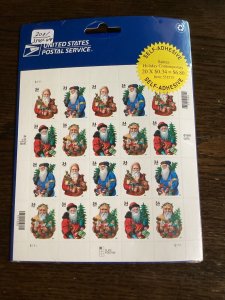 Scott#3537-40 Christmas Santa Claus-Sheet Of 20 Stamps-MNH-2001-US-NIP