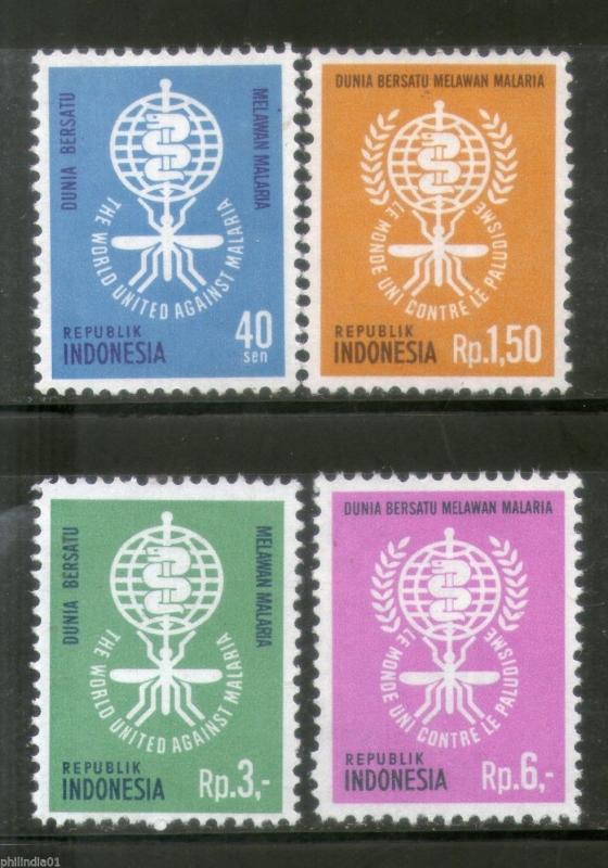 Indonesia 1962 Malaria Eradication WHO Health Diseases Sc 574-77 4v MNH # 4182