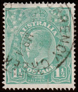 Australia Scott 25, Emerald, Perf. 14 (1923) Used F M
