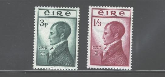 IRELAND 1953 150th ANNIV. EXECUTION R.EMMET #149-150MNH