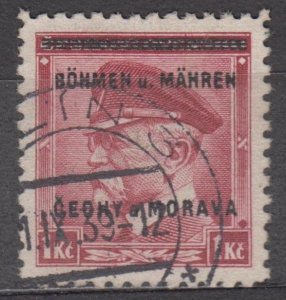 Bohemia & Moravia Scott #9 1939 Used