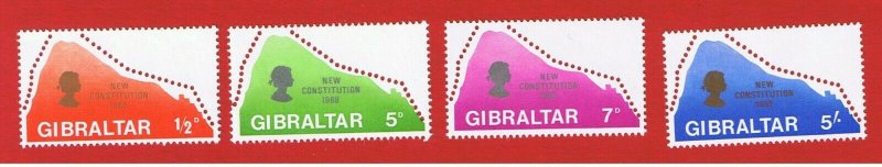 Gibraltar #222-225  MNH OG  Rock of Gibraltar   Free S/H