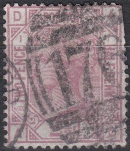 Great Britain Sg139 2.5d Rosy Mauve Pl 1 Used Cv £120   AD