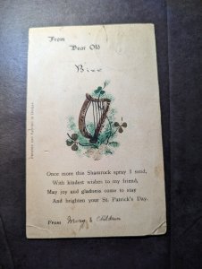 1936 Ireland Postcard Cover Beara to Columbus OH USA St Patricks Day Holiday