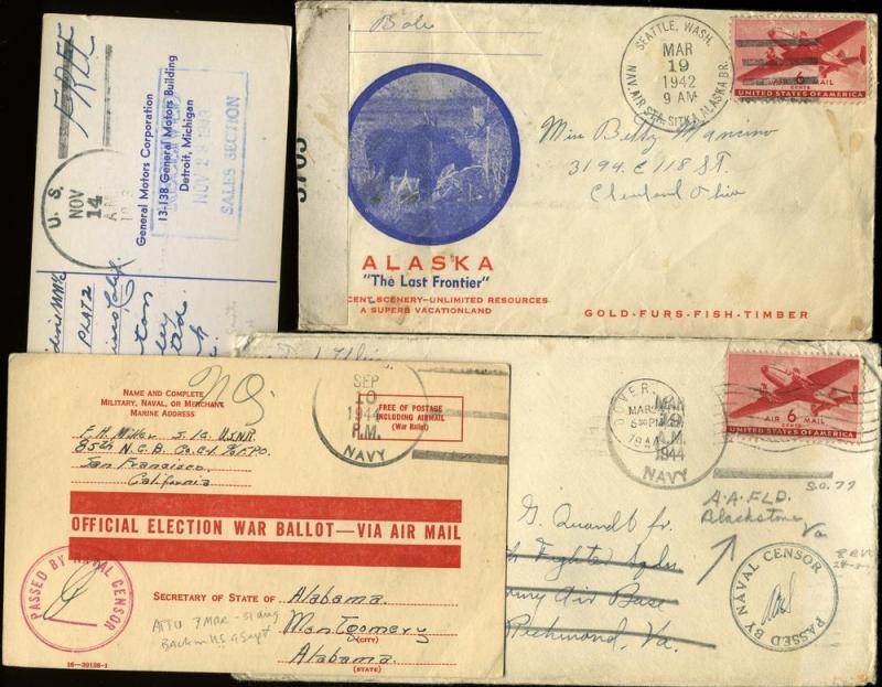 Lot Naval Censor Covers World War II (8 scans)