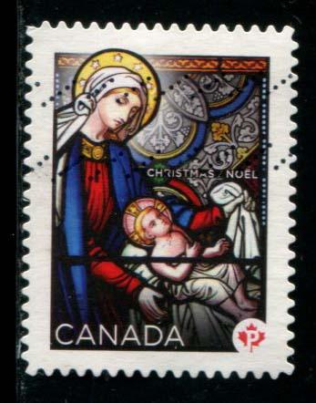 2582 Canada P Stained Glass Scene SA, used