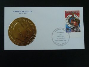 General de Gaulle imperf stamp FDC Madagascar 1990