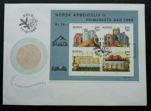 *FREE SHIP Norway Industry 1986 Factory Manufacturing Working (miniature FDC)