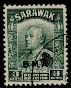 SARAWAK GVI SG128, 3c green, FINE USED.