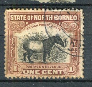 NORTH BORNEO; Early 1900s Pictorial issue fine used 1c. value Postmaark