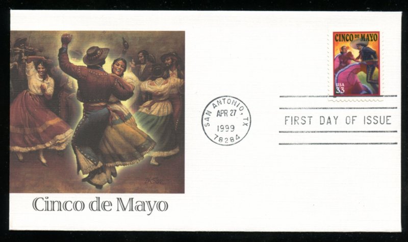 US 3309 Cinco de Mayo self adhesive UA Fleetwood cachet FDC