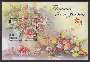 Jersey 878 Flowers Souvenir Sheet MNH VF