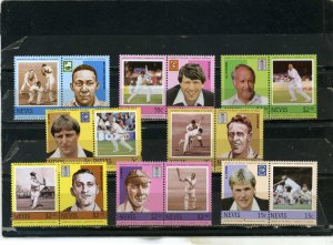 NEVIS 1984 SPORTS/CRICKET PLAYERS SET OF 8 PAIRS STAMPS MNH