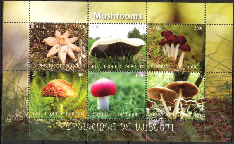 Djibouti 2011 Mushrooms (2) MNH Cinderella !