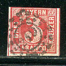 German States Bavaria Scott # 10a, used