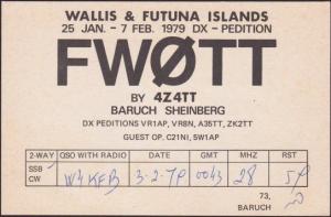 WALLIS & FUTUNA 1979 Wallis Island radio QSL card...........................1653