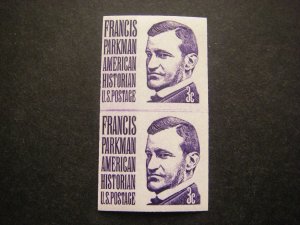 Scott 1297a, 3c IMPERF Parkman Line Pair, Shiny Gum, Prominent Coil Beauty