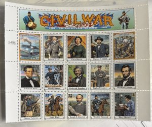 US 1995 32c Civil War block of 15 - top part of sheet #2975 MNH MINT