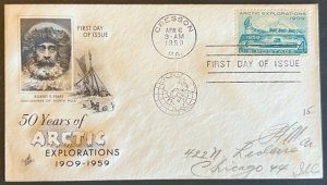 ARCTIC EXPLORATION #1128 APR 6 1959 CRESSON PA FIRST DAY COVER (FDC) BX6