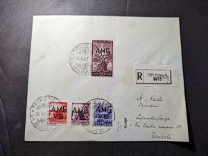 1947 Registered Italy AMG VG Overprint Cover Trieste Local Use