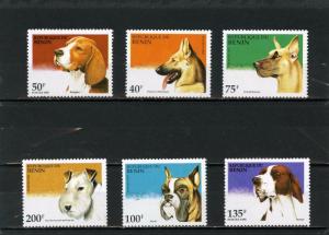 BENIN 1995 DOGS SET OF 6 STAMPS MNH