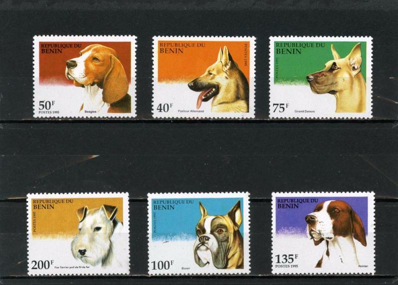 BENIN 1995 Sc#741-746 DOGS SET OF 6 STAMPS MNH 