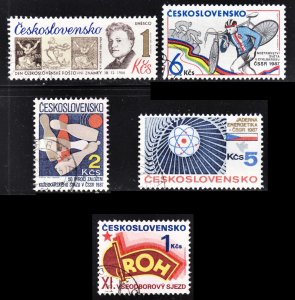 Czechoslovakia Scott 2639-41, 2651-52 F to VF CTO.  FREE...
