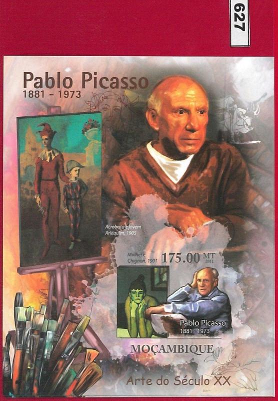 627 -  MOZAMBIQUE -   2011   IMPERF SHEET: Pablo Picasso, 20th Cent. Art