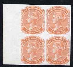 South Australia 1868-76 QV 2d brick-red imperf marginal b...