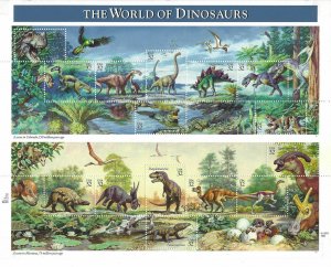 US 1996 Prehistoric Animals The world of Dinosaurs sheets Scott # 3136,VF MNH**