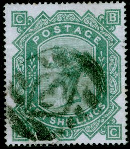 SG128, SCARCE 10s greenish grey, FINE USED. Cat £3200. WMK MALTESE CROSS. BC