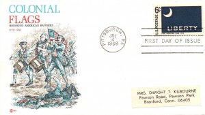 1968 FDC - Colonial Flags - Cover Craft Cachet - 6c Stamp - F25259