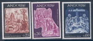 Andorra Fr 178-80 MNH Art, Religion, Frescoes