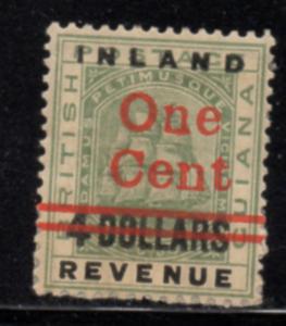 British Guiana Sc 151B 1890 1 c on $4 stamp mint