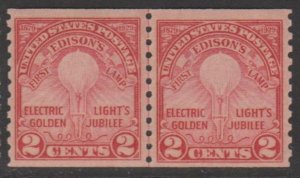 U.S. Scott #656 Edison Stamp - Mint NH Line Pair