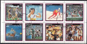 Nagaland 1984 Olympics Games Los Angeles sheet Used /CTO Cinderella