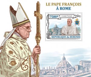 BURUNDI 2013 SHEET bur13214b PAPE POPES POPE FRANCIS