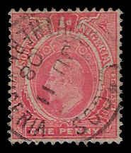 Southern Nigeria #33 Used; 1p King Edward VII (1907)