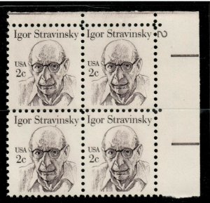 US # 1845 , Great Americans Igor Stravinsky , U/R P/B of 4 - I Combine S/H