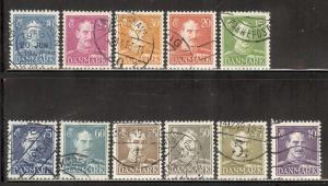 DENMARK SC# 280-87A F-VF U 1942-46