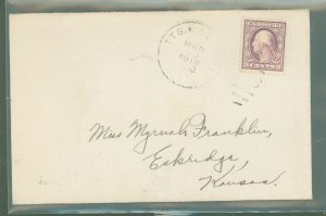 1918 3-Cent Purple Washington on Cover 