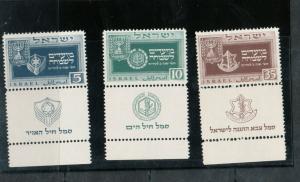 Israel #28 #29 #30 Very Fine Never Hinged Set With Tabs