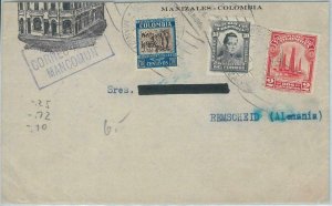 74416 - COLOMBIA - POSTAL HISTORY -  COVER to GERMANY 1934 - COFFEE  petrol