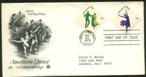 1751 & 1752 AMERICAN DANCE FDC NEW YORK, NY POSTAL COMMEMORATIVE SOCIETY  CACHET