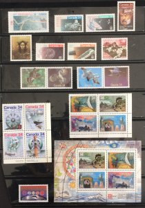 CANADA 1986 Complete Comm. Set MNH #1077-79 1090-1121 1107b (35 stamps+s. sheet)