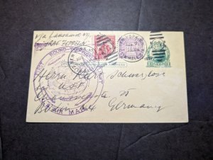 1929 USA LZ 127 Graf Zeppelin Airmail Cover New York NY to Germany Round World