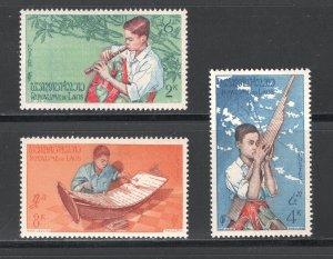 Laos #34-36   VF, Unused, Original Gum, Hinged, CV $6.25  .....  3390024