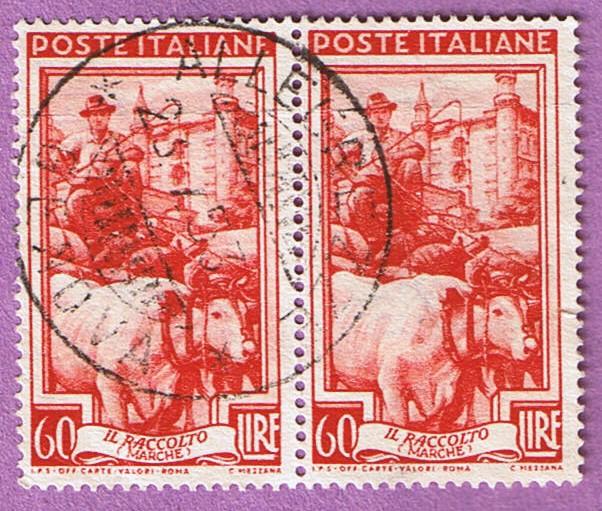 Italy Block of 2 Used Stamps / Scott 564