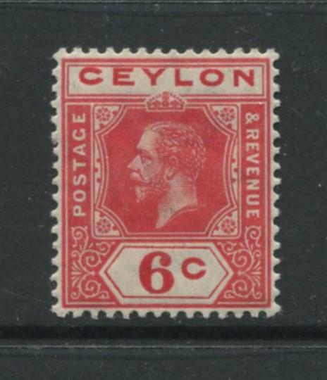 Ceylon -Scott 204a - KGV -Definitive- 1912- MLH - Single 6c Stamp